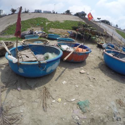 Erfindung der Fischer in Mui Ne. Eigentümliches Fischerboot